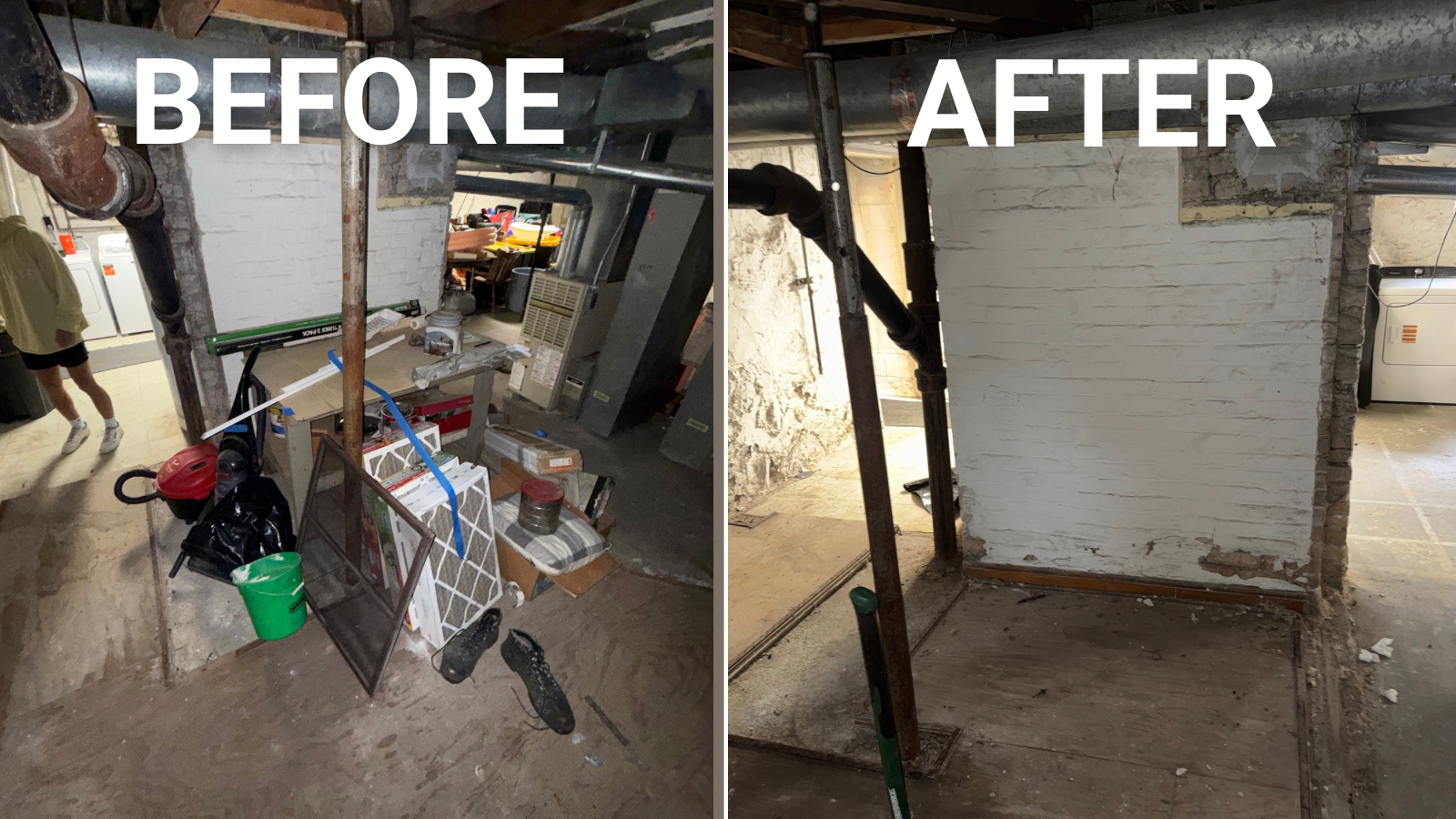 Before and after: Basement junk removal in Wisconsin by Badger State Junk
