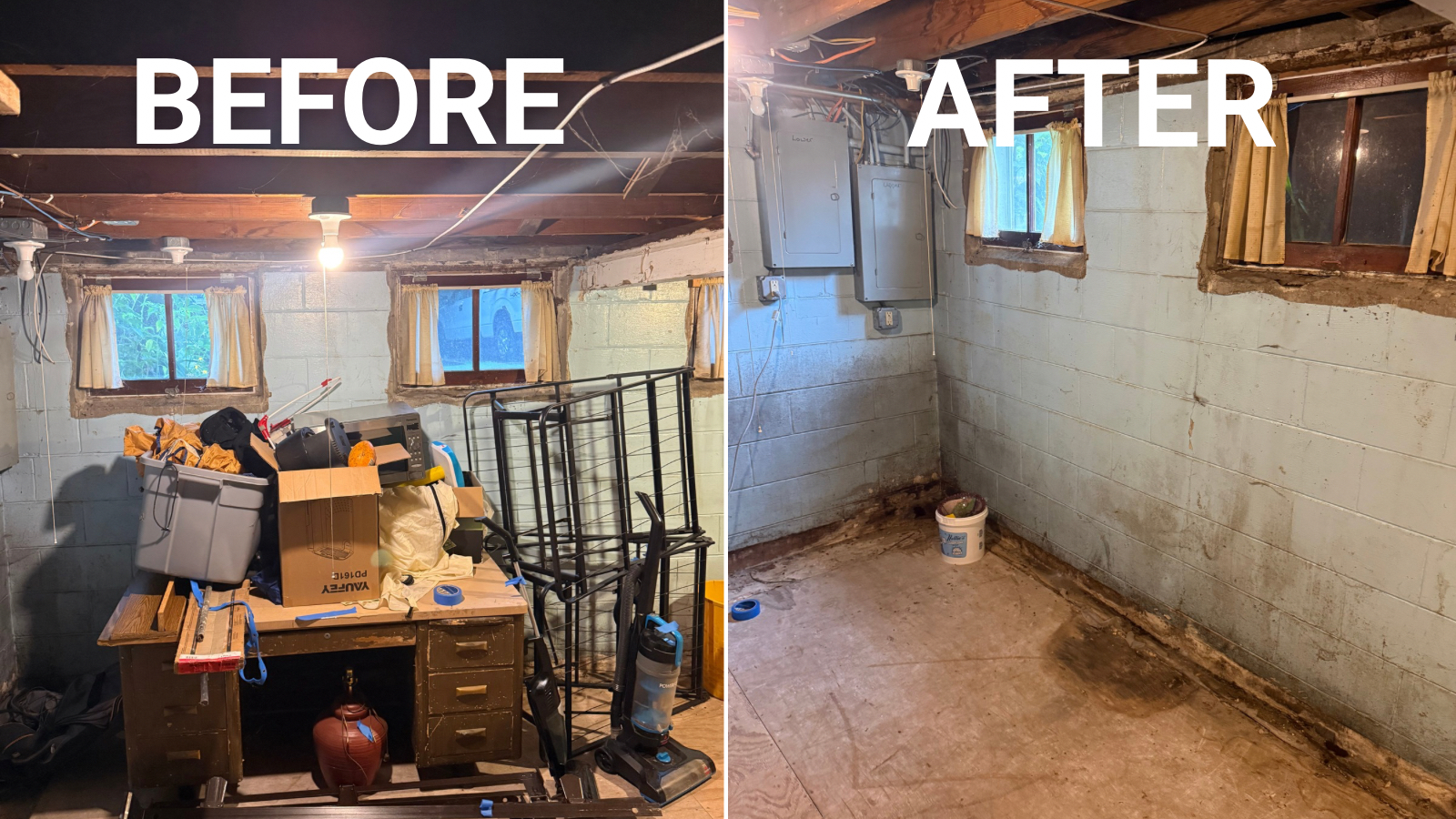 Before and after: Basement cleanout in Wisconsin by Badger State Junk